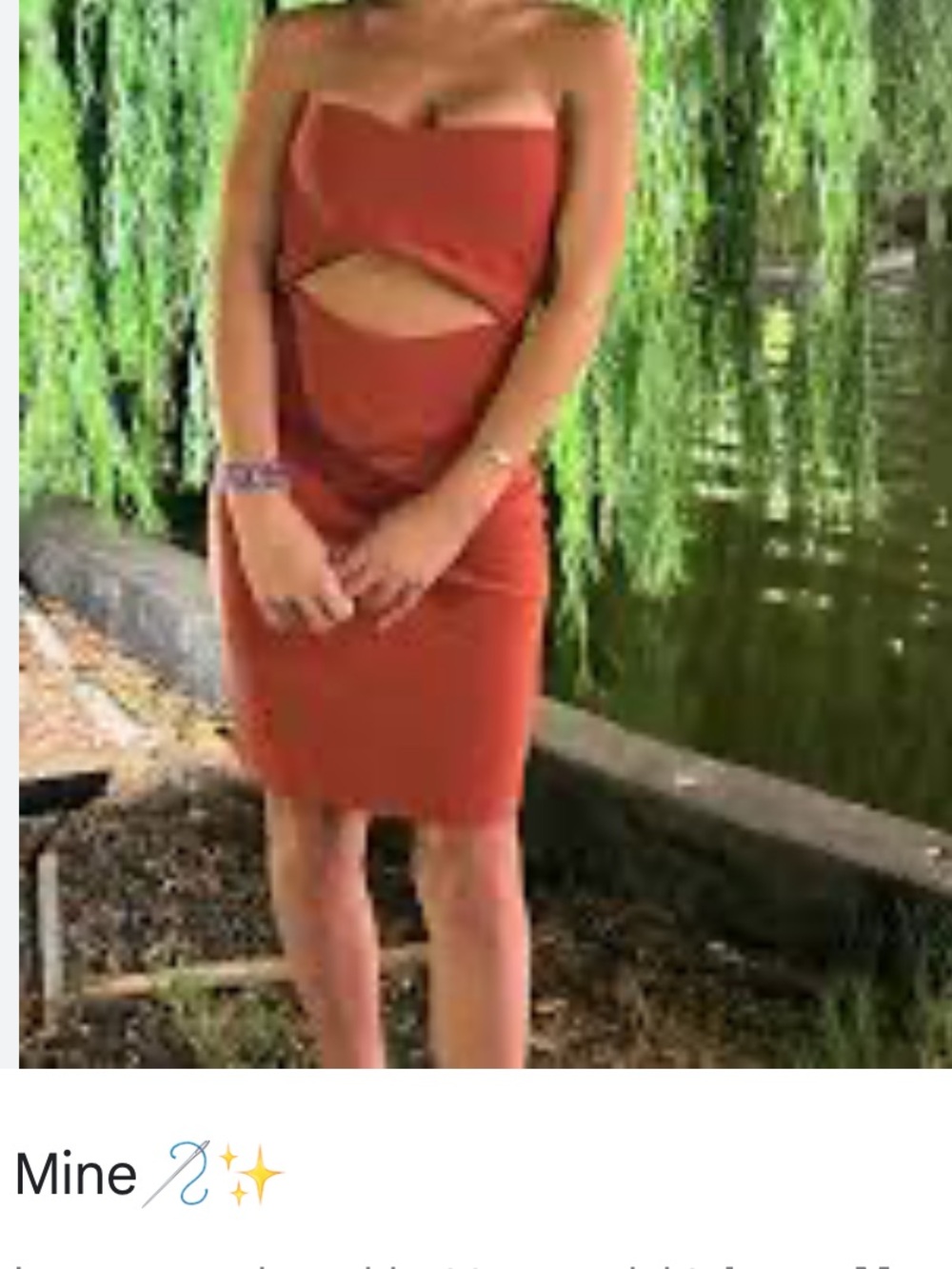Papaya Strapless Cutout Bodycon Dress in Rust Orange